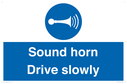 sound-horn-drive-slowly-warehousing-and-delivery-sign~